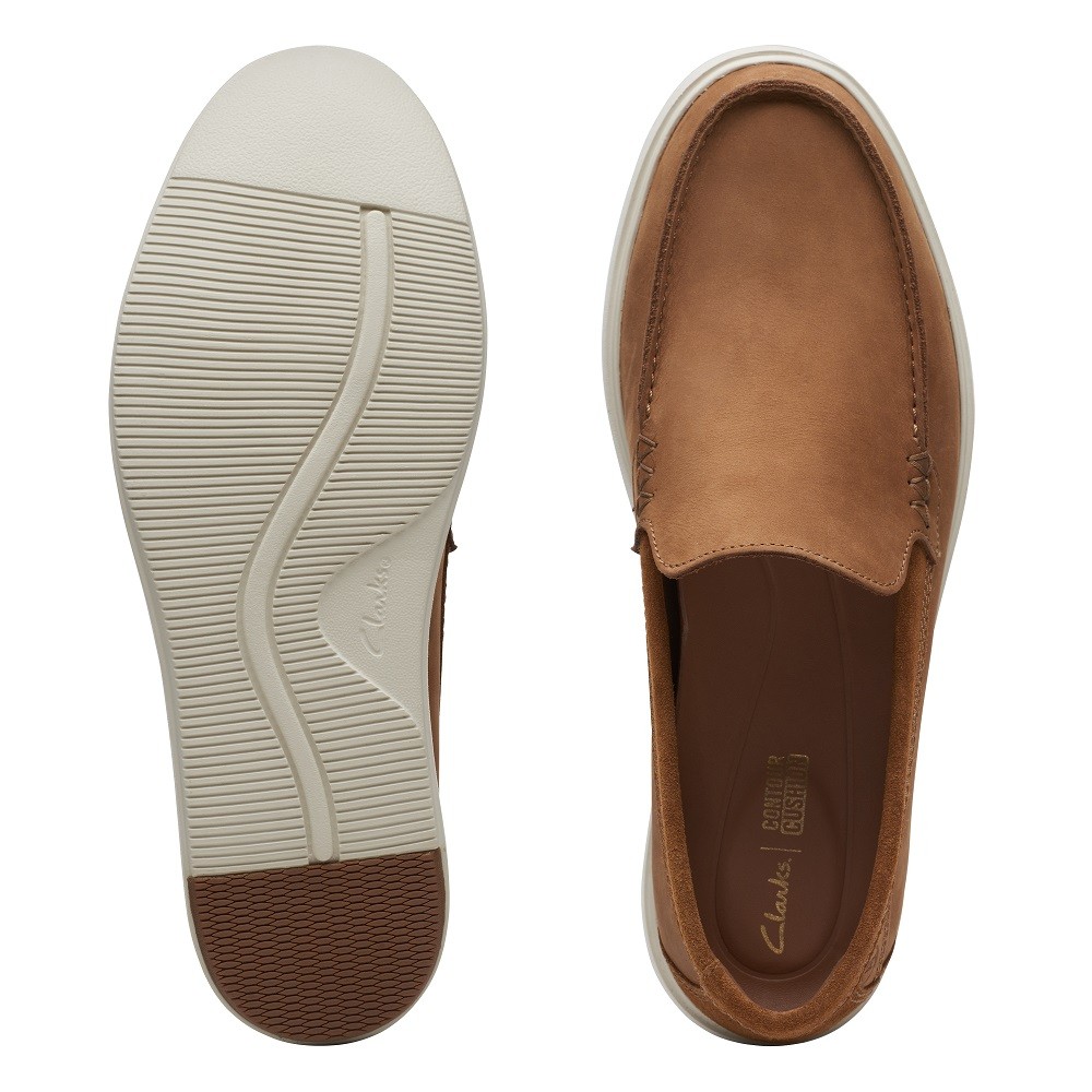 CLARKS</br>Clarks BRATTON LOAFER Ανδρικά Μοκασίνια/Loafers Ταμπά Δέρμα Nubuck 