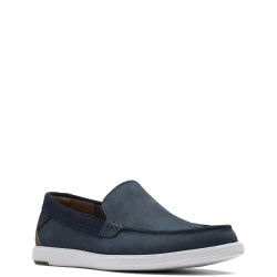 Ανδρικά Μοκασίνια/Loafers Μπλε Δέρμα Nubuck BRATTON LOAFER Clarks