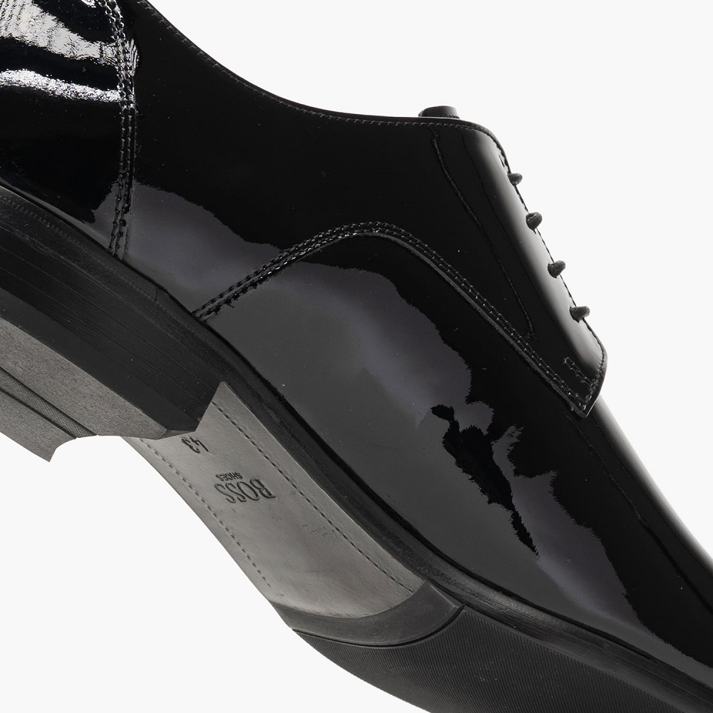 BOSS</br>Boss C7513 LOUSTRINI Ανδρικά Δετά Παπούτσια Μαύρο Δέρμα