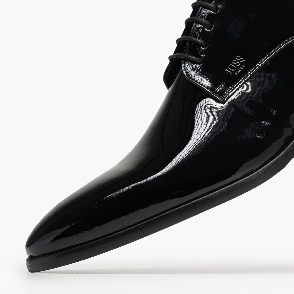 BOSS</br>Boss C7513 LOUSTRINI Ανδρικά Δετά Παπούτσια Μαύρο Δέρμα