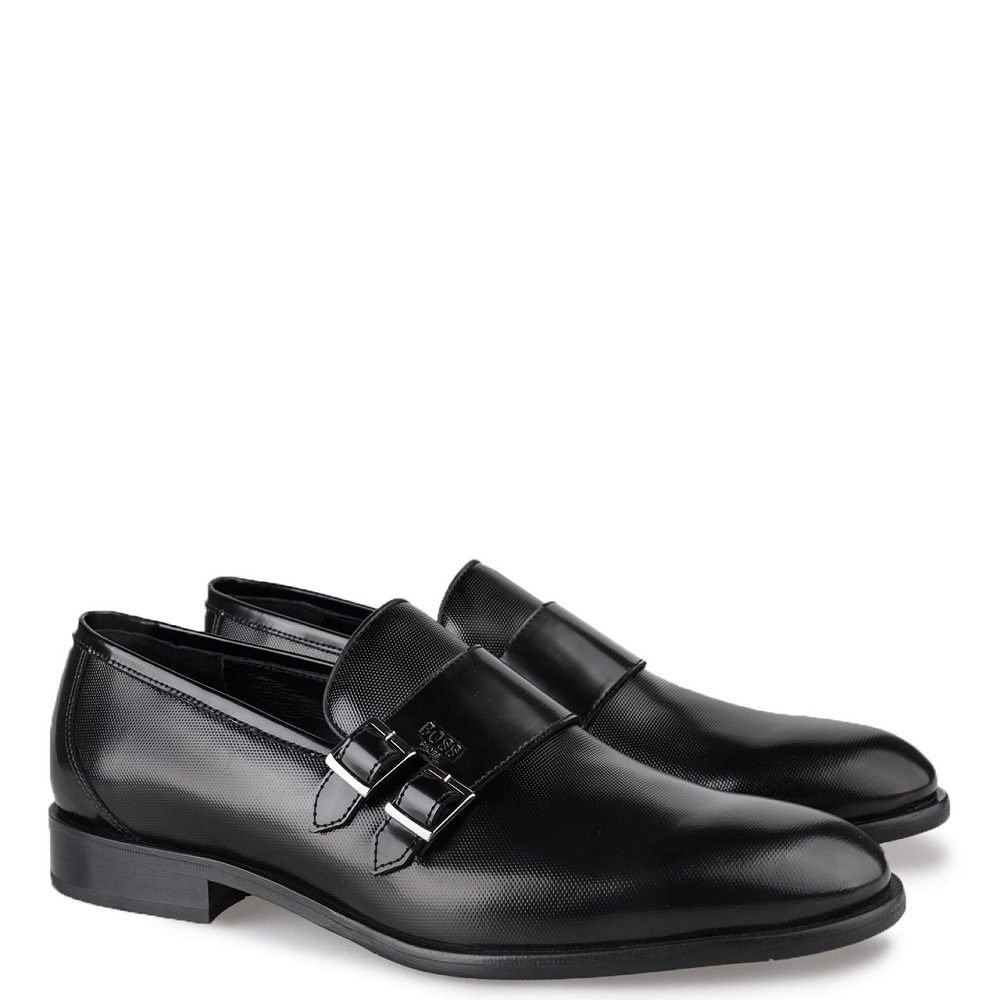 BOSS</br>Boss C7734 POINT Ανδρικά Μονκ Παπούτσια Μαύρο Δέρμα