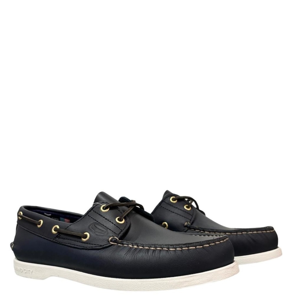 SEA & CITY</br>Ανδρικά Boat-shoes/Ιστιοπλοϊκά Μπλε/W Δέρμα C88 DALLAS Sea & City