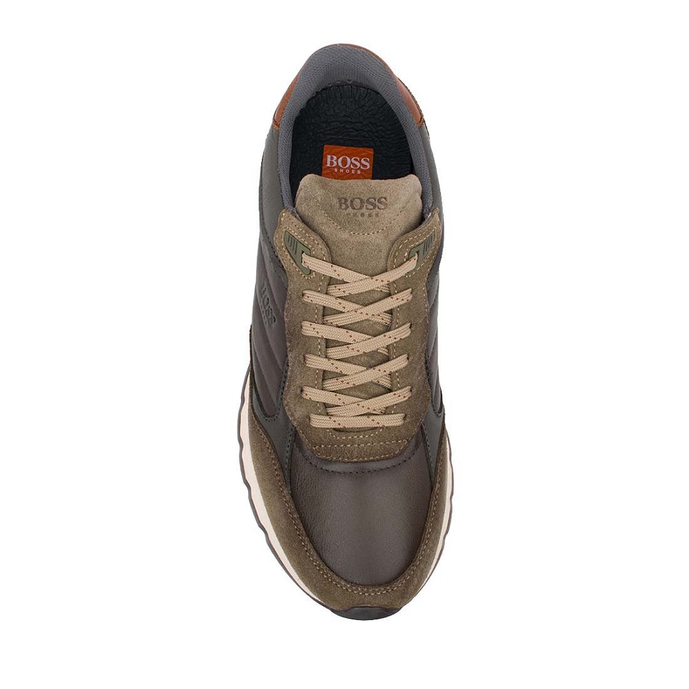BOSS</br>Boss CD221 RENNA Ανδρικά Sneakers Χακί Δέρμα BOSS</br>Boss CD221 RENNA Ανδρικά Sneakers Χακί Δέρμα