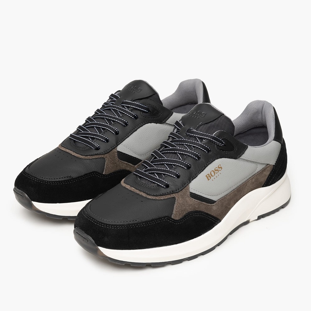 BOSS</br>Boss CE124 FLORENCE Ανδρικά Sneakers Μαύρο/Γκρι Δέρμα