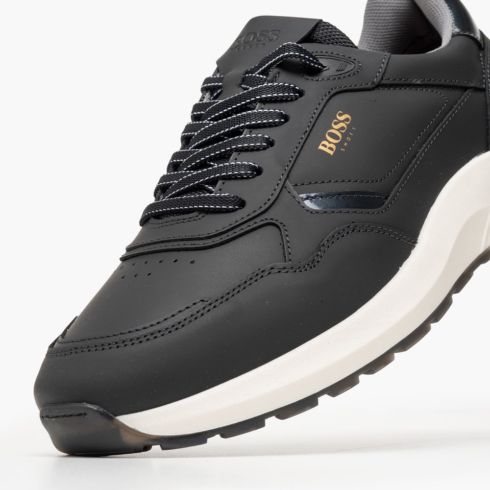 BOSS</br>Boss CE124 GOMATO Ανδρικά Sneakers Μαύρο Δέρμα BOSS</br>Boss CE124 GOMATO Ανδρικά Sneakers Μαύρο Δέρμα
