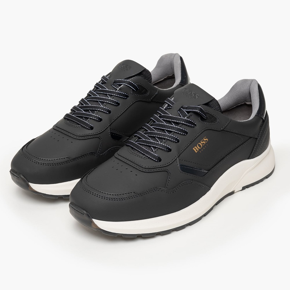 BOSS</br>Boss CE124 GOMATO Ανδρικά Sneakers Μαύρο Δέρμα BOSS</br>Boss CE124 GOMATO Ανδρικά Sneakers Μαύρο Δέρμα