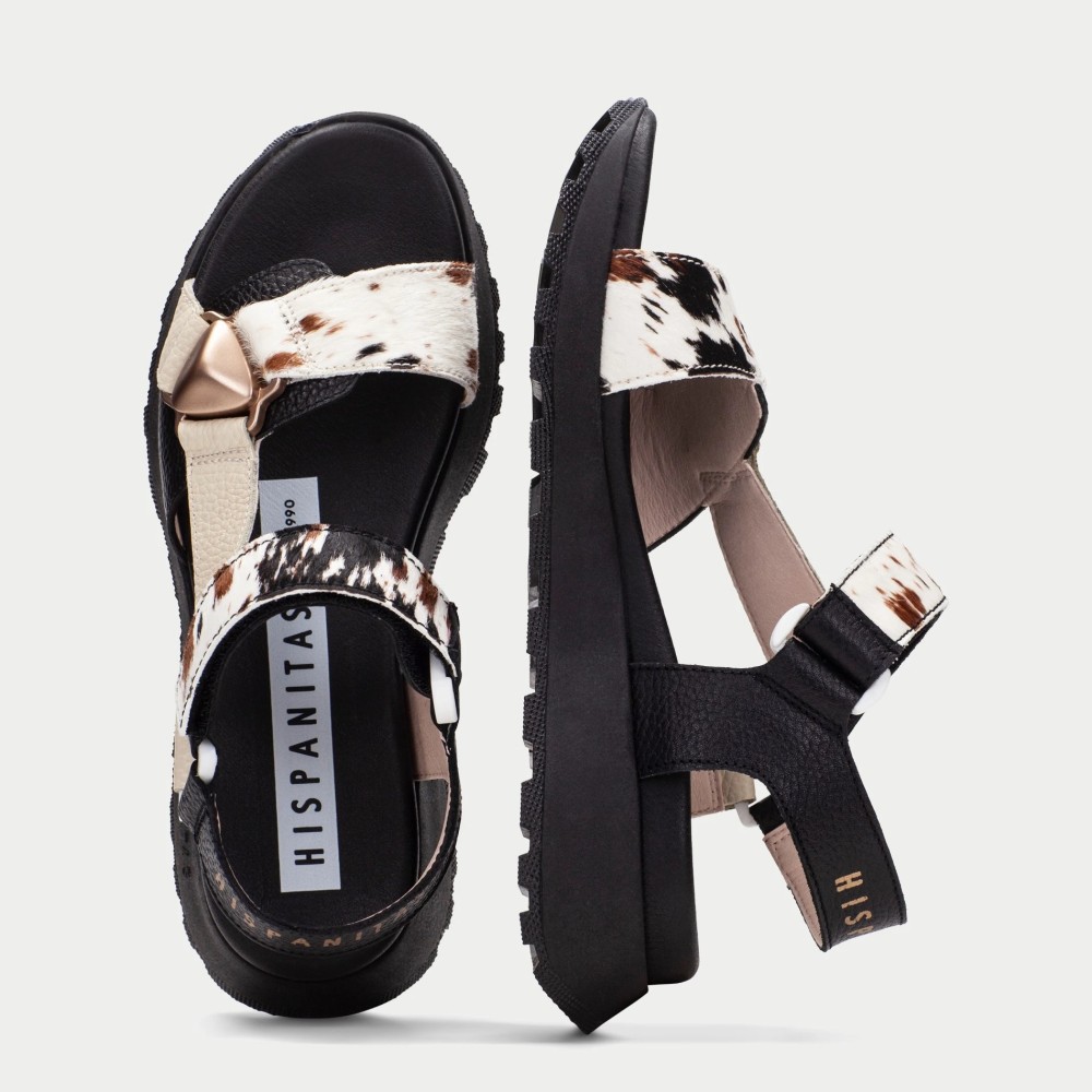 HISPANITAS</br>Hispanitas CHV264807 Γυναικεία Σανδάλια Μαύρο Pony Leather