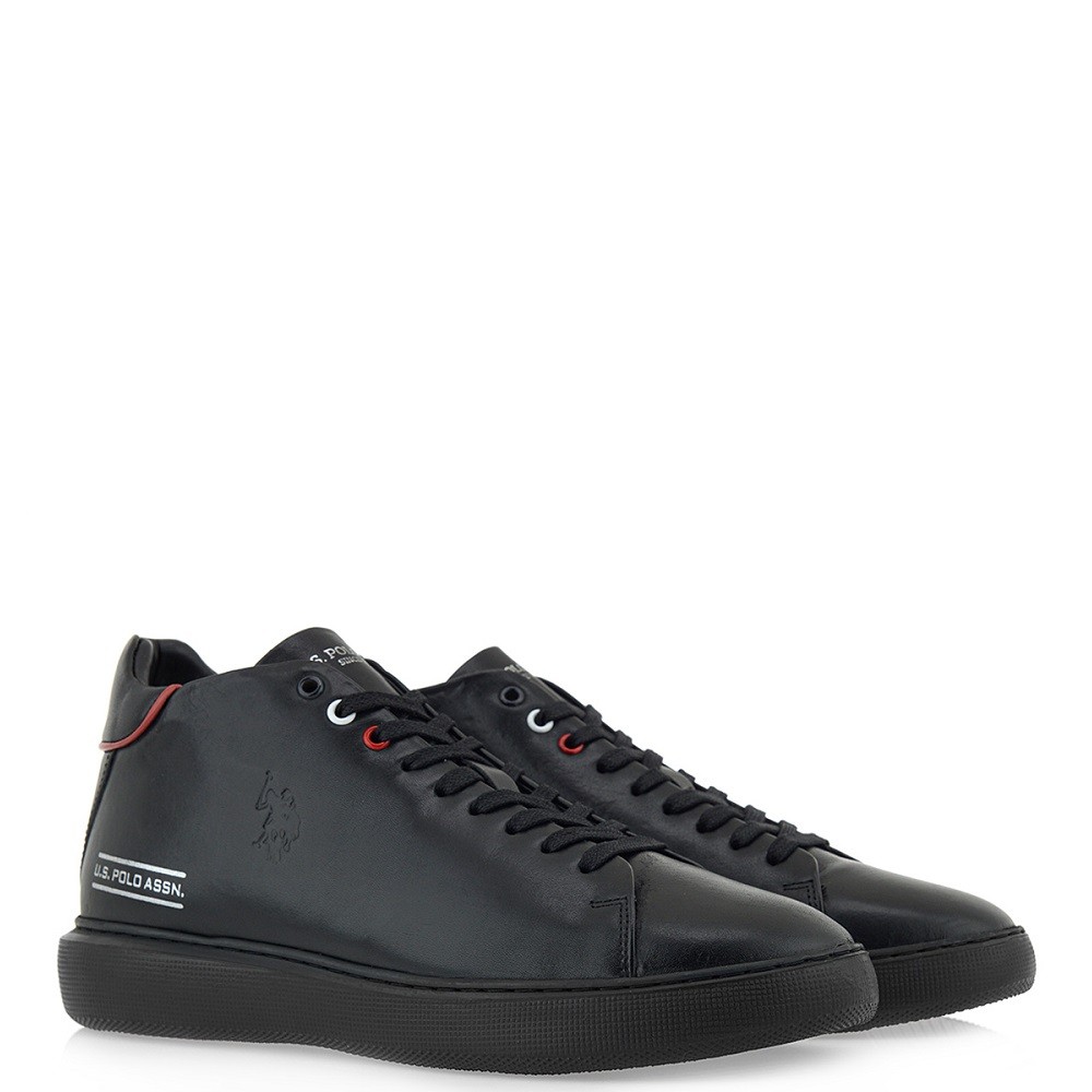 U.S. POLO ASSN.</br>Ανδρικά Μποτάκια Μαύρο Δέρμα CRYME004-LTH-BLK U.S. Polo Assn.