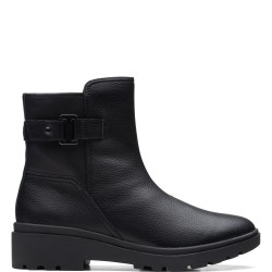 CLARKS</br>Γυναικεία Μποτάκια Μαύρο Δέρμα CALLA MID Clarks