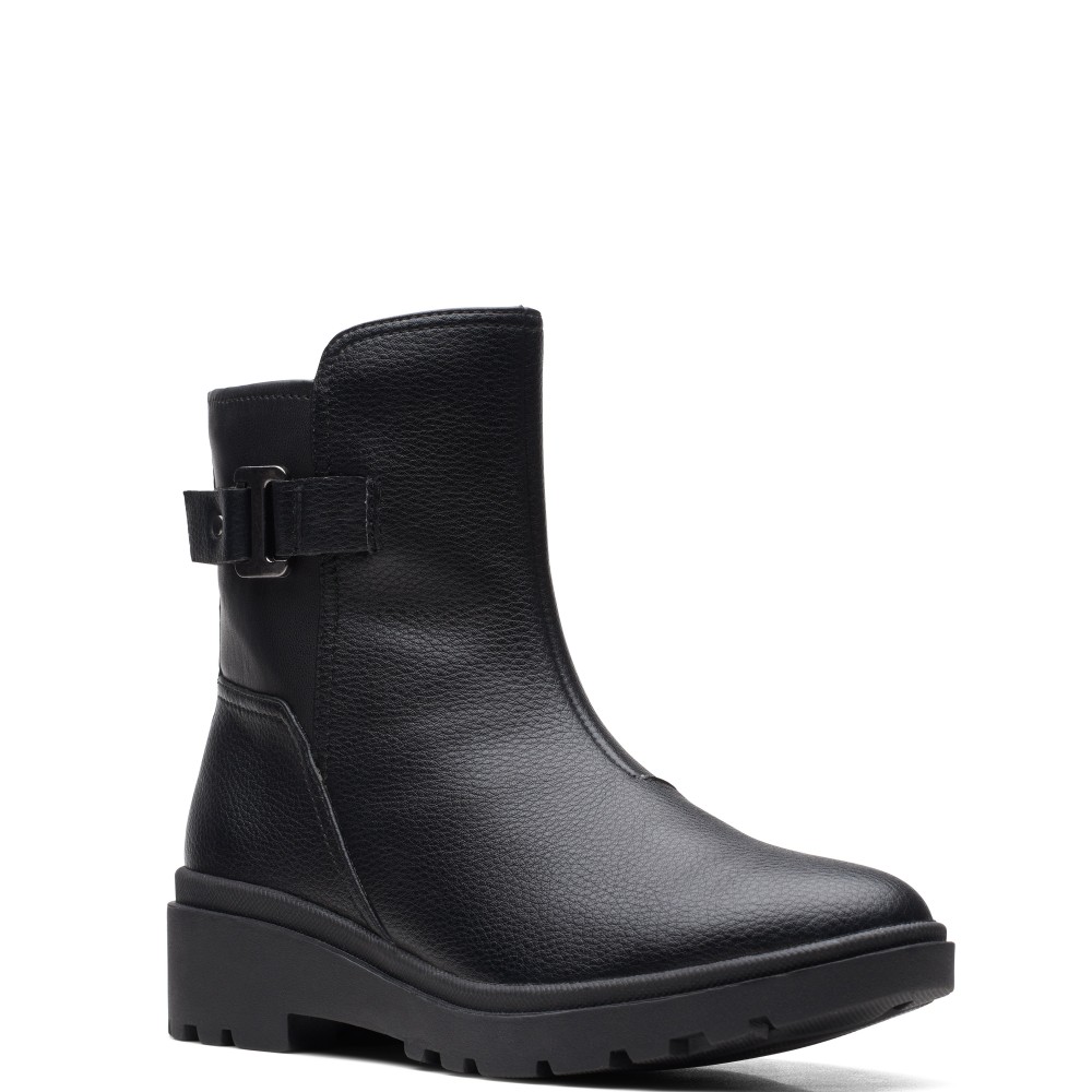 CLARKS</br>Γυναικεία Μποτάκια Μαύρο Δέρμα CALLA MID Clarks CLARKS</br>Γυναικεία Μποτάκια Μαύρο Δέρμα CALLA MID Clarks