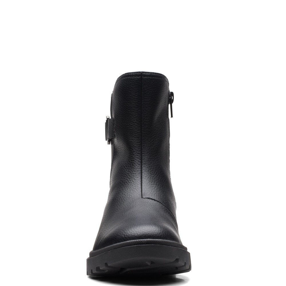CLARKS</br>Γυναικεία Μποτάκια Μαύρο Δέρμα CALLA MID Clarks CLARKS</br>Γυναικεία Μποτάκια Μαύρο Δέρμα CALLA MID Clarks