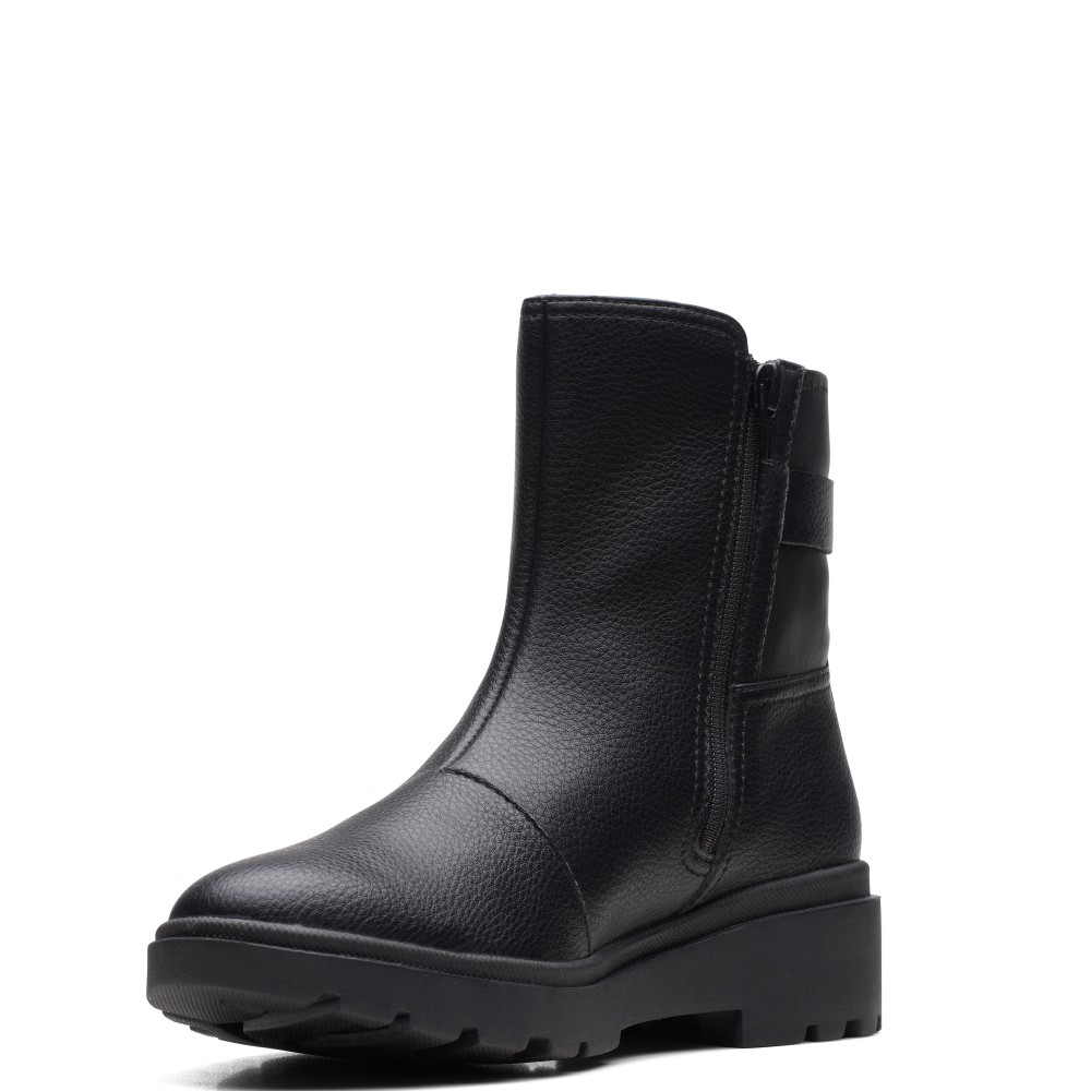 CLARKS</br>Γυναικεία Μποτάκια Μαύρο Δέρμα CALLA MID Clarks CLARKS</br>Γυναικεία Μποτάκια Μαύρο Δέρμα CALLA MID Clarks