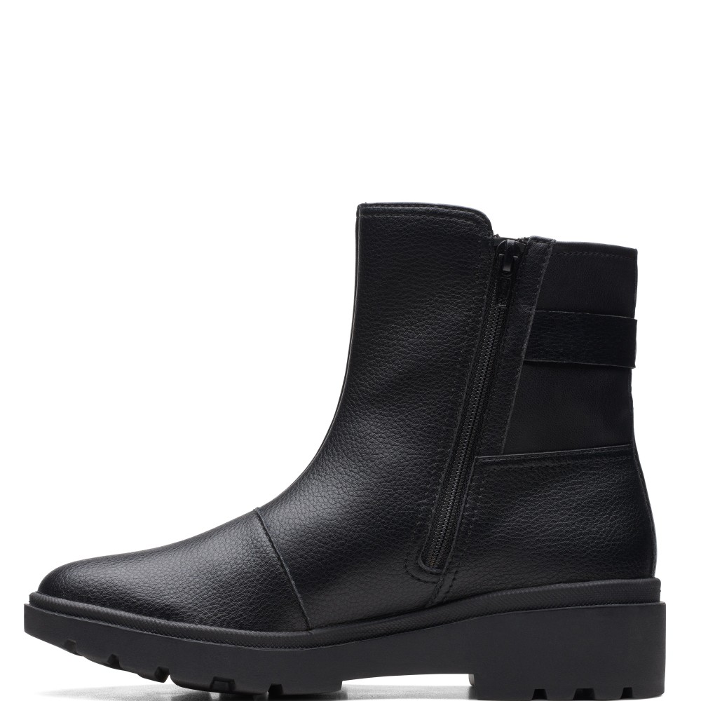 CLARKS</br>Γυναικεία Μποτάκια Μαύρο Δέρμα CALLA MID Clarks CLARKS</br>Γυναικεία Μποτάκια Μαύρο Δέρμα CALLA MID Clarks