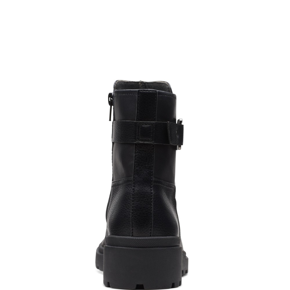 CLARKS</br>Γυναικεία Μποτάκια Μαύρο Δέρμα CALLA MID Clarks CLARKS</br>Γυναικεία Μποτάκια Μαύρο Δέρμα CALLA MID Clarks