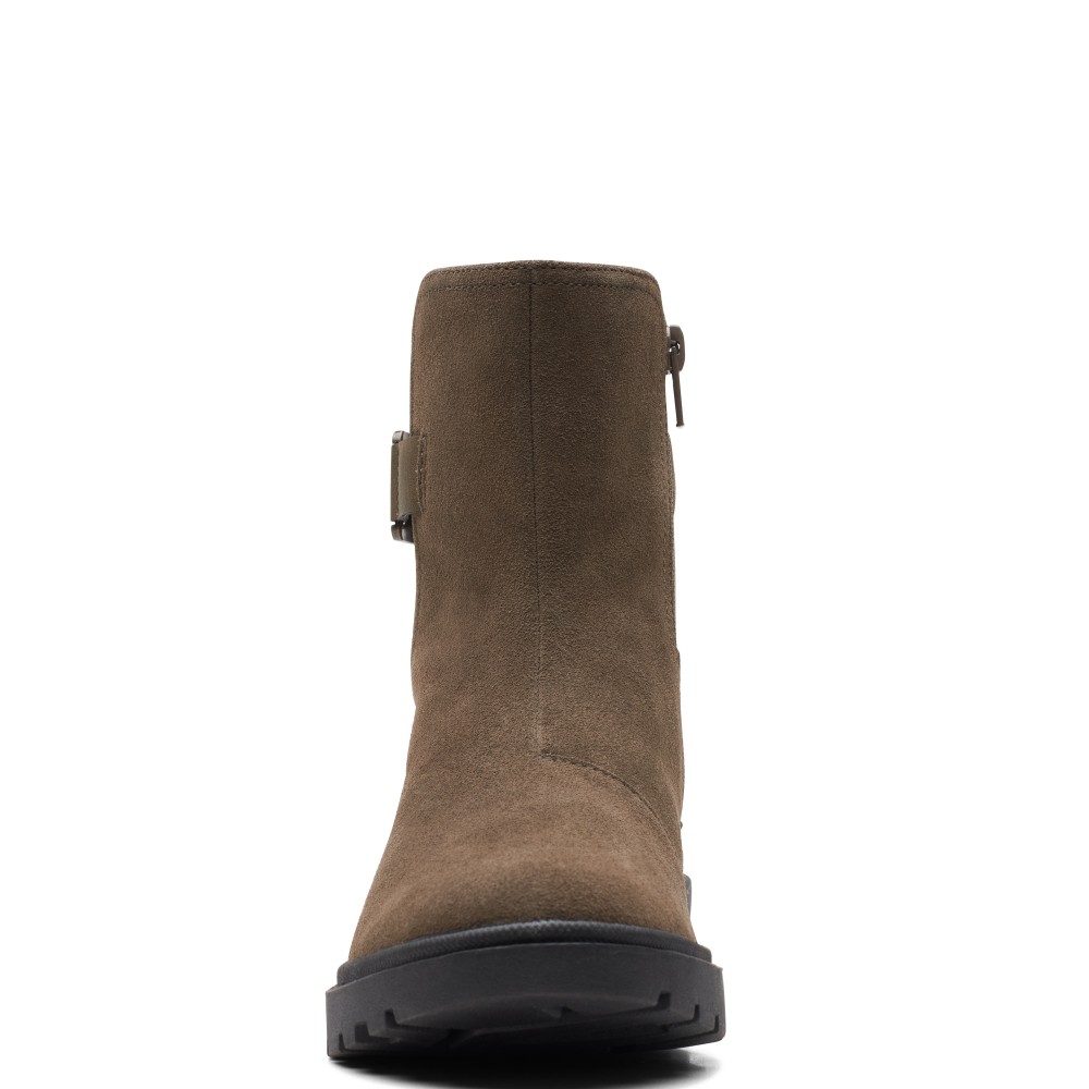 CLARKS</br>Γυναικεία Μποτάκια Λαδί Suede CALLA MID Clarks CLARKS</br>Γυναικεία Μποτάκια Λαδί Suede CALLA MID Clarks