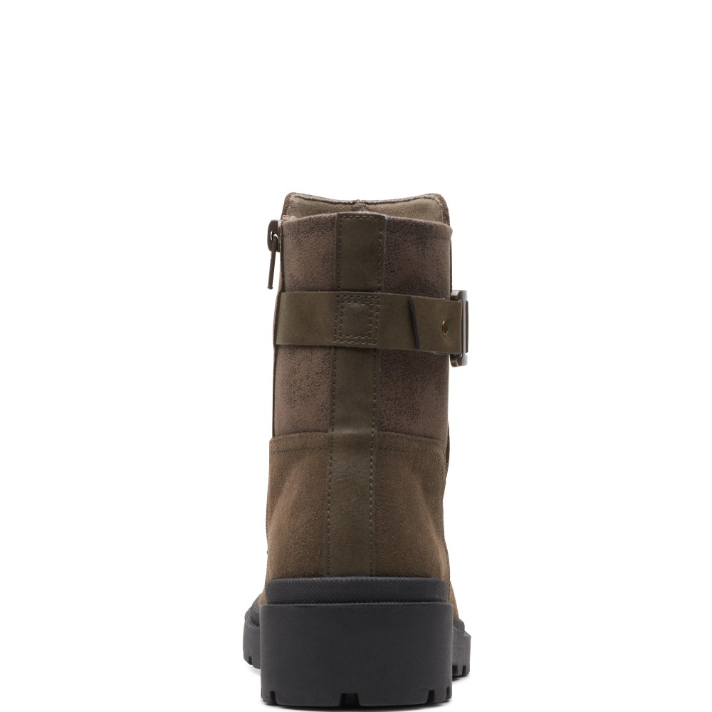 CLARKS</br>Γυναικεία Μποτάκια Λαδί Suede CALLA MID Clarks CLARKS</br>Γυναικεία Μποτάκια Λαδί Suede CALLA MID Clarks