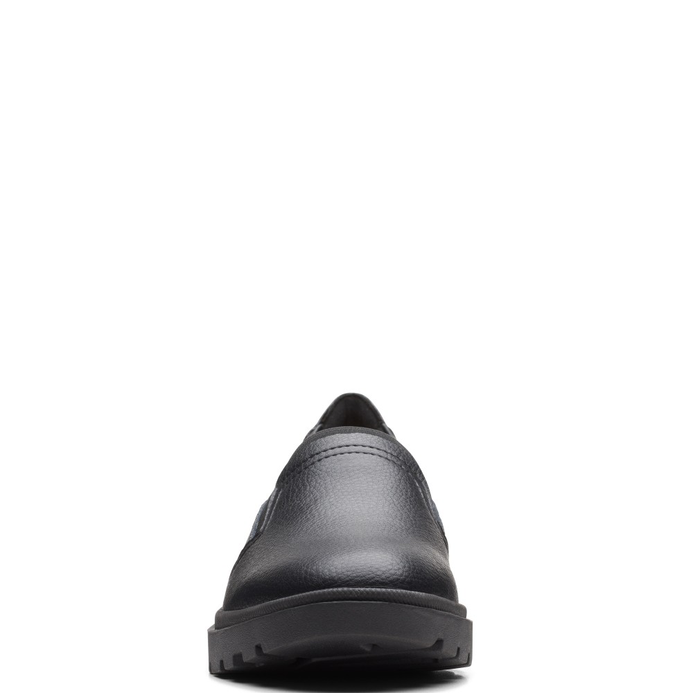 CLARKS</br>Γυναικεία Μοκασίνια Μαύρο Δέρμα CALLA RAE 