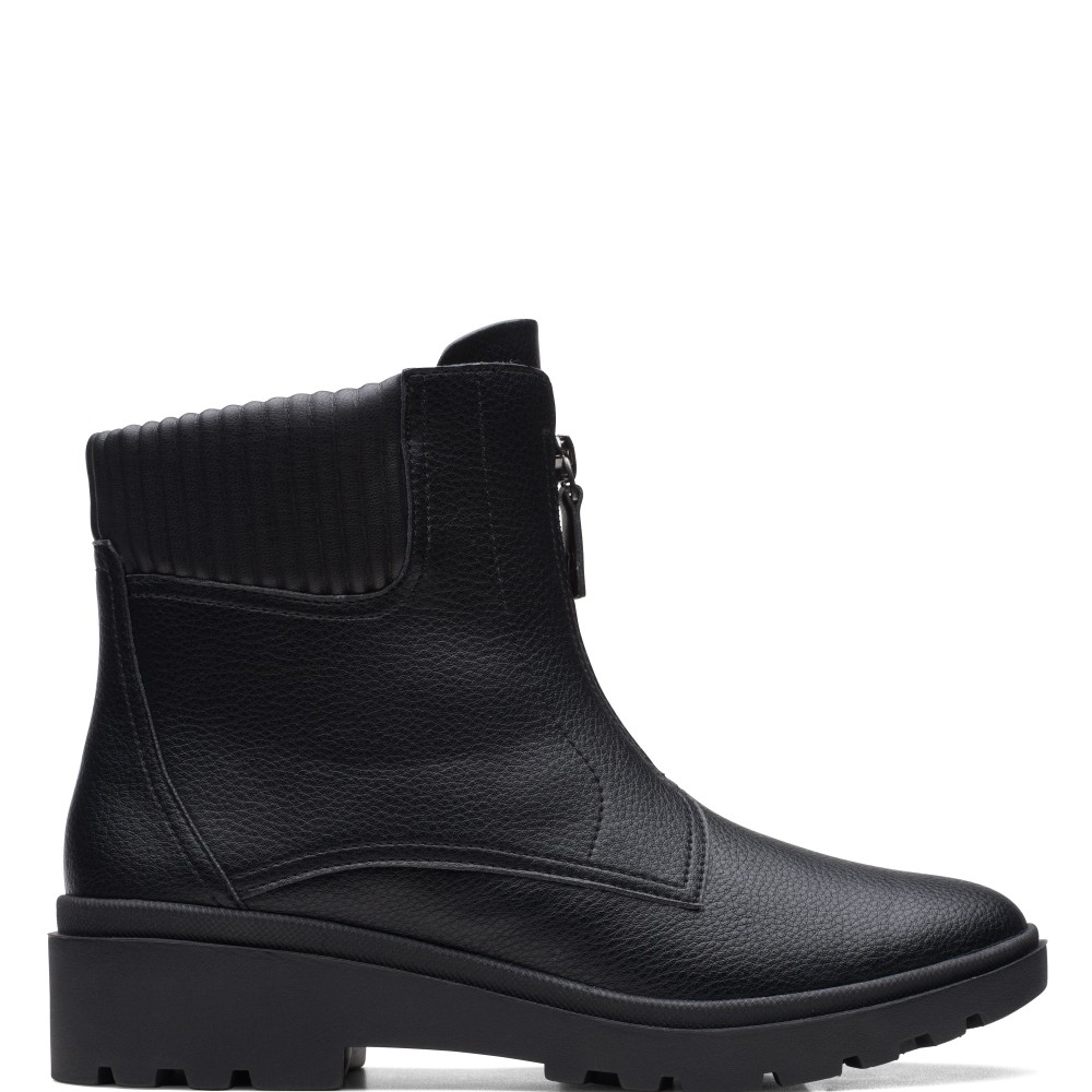CLARKS</br>Γυναικεία Μποτάκια Μαύρο Δέρμα CALLA ZIP Clarks CLARKS</br>Γυναικεία Μποτάκια Μαύρο Δέρμα CALLA ZIP Clarks