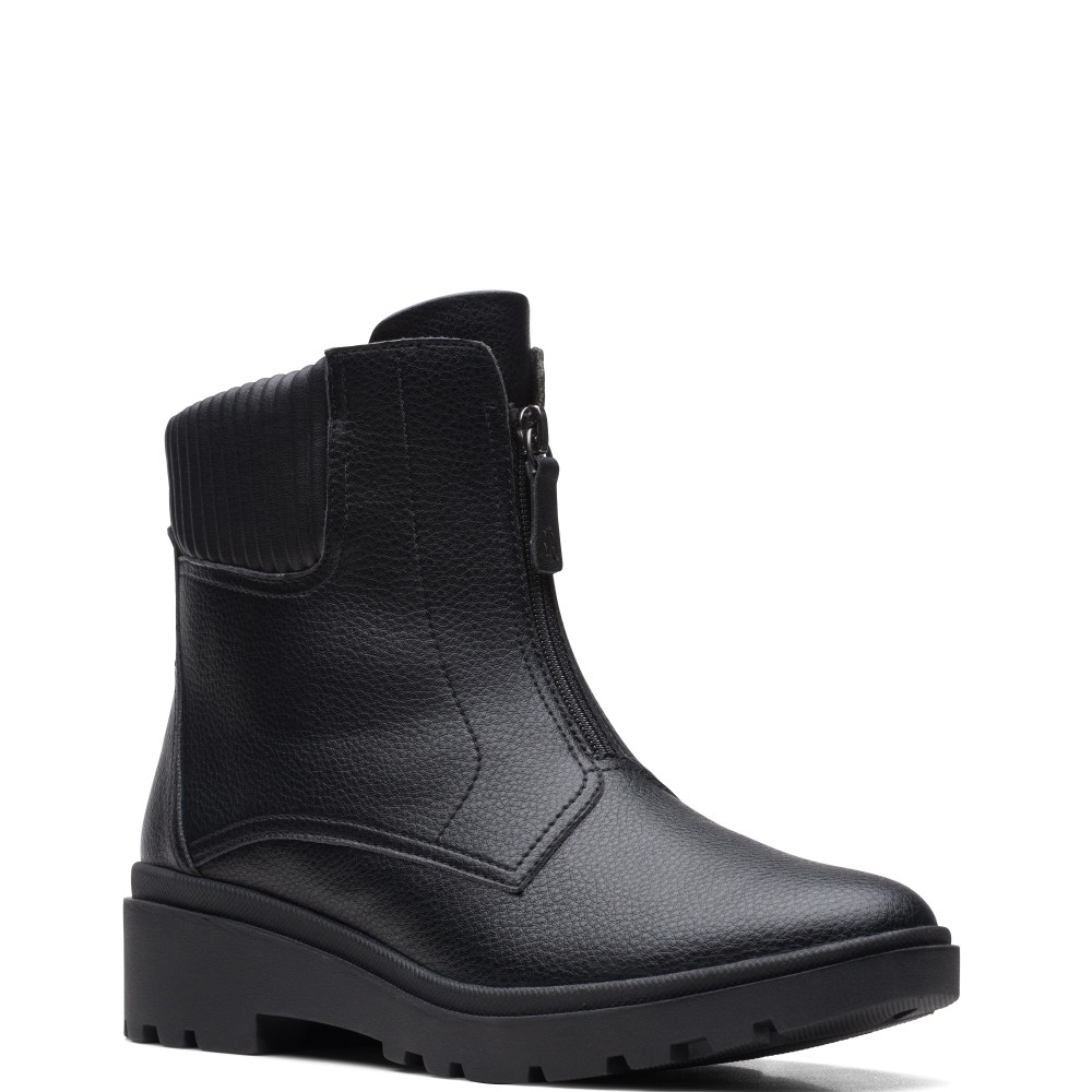 CLARKS</br>Γυναικεία Μποτάκια Μαύρο Δέρμα CALLA ZIP Clarks CLARKS</br>Γυναικεία Μποτάκια Μαύρο Δέρμα CALLA ZIP Clarks