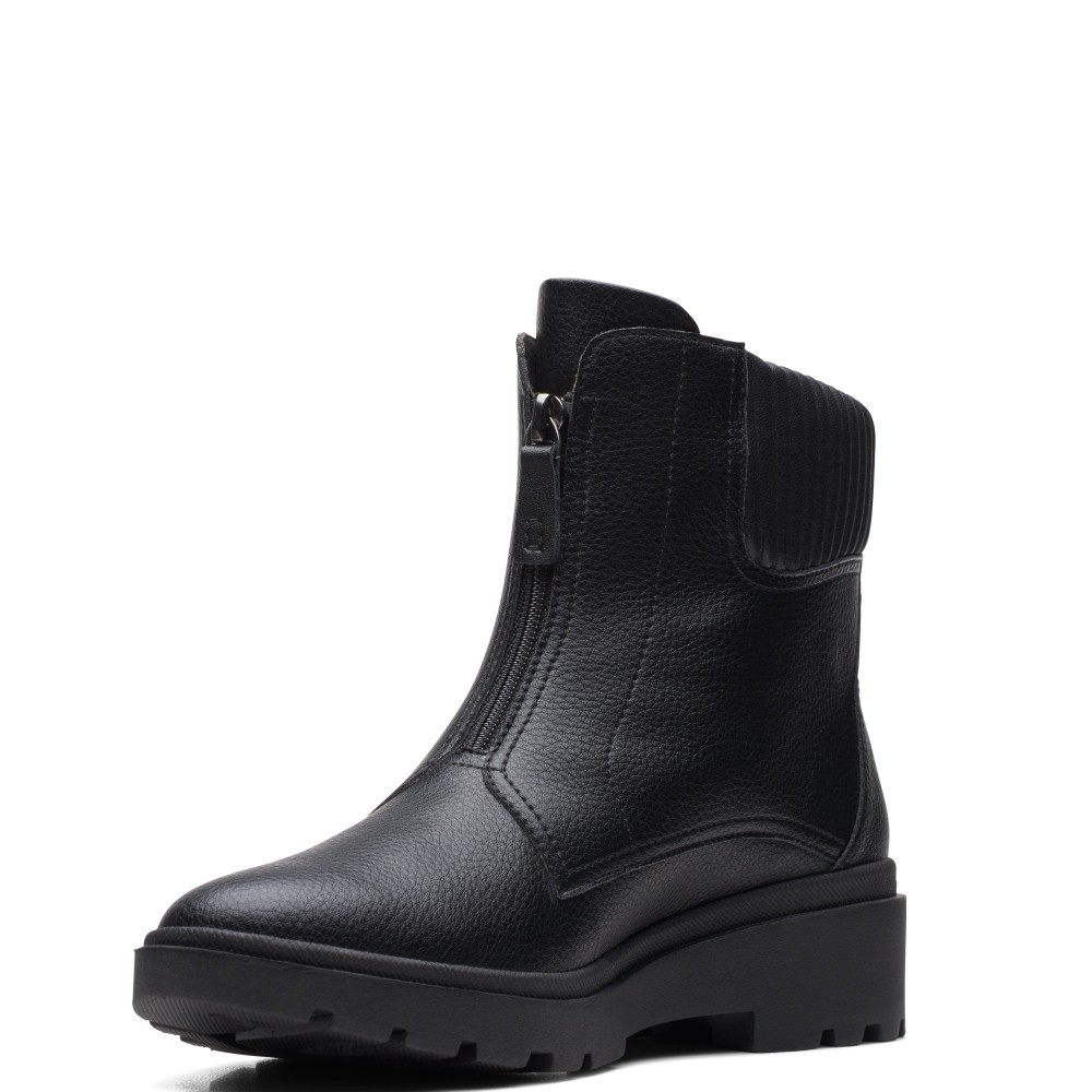CLARKS</br>Γυναικεία Μποτάκια Μαύρο Δέρμα CALLA ZIP Clarks CLARKS</br>Γυναικεία Μποτάκια Μαύρο Δέρμα CALLA ZIP Clarks