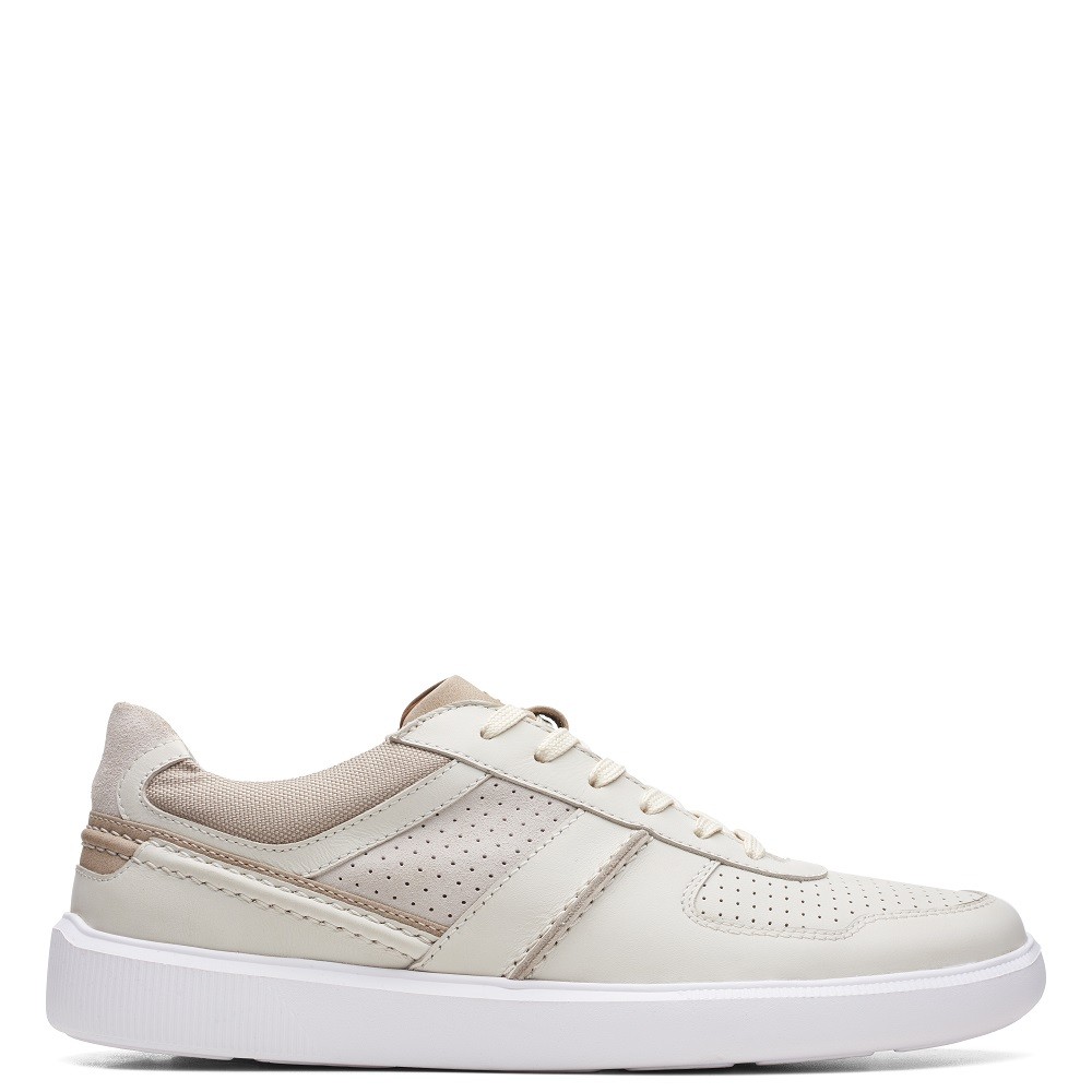 CLARKS</br>Ανδρικά Sneakers Λευκό Δέρμα CAMBRO RACE Clarks CLARKS</br>Ανδρικά Sneakers Λευκό Δέρμα CAMBRO RACE Clarks