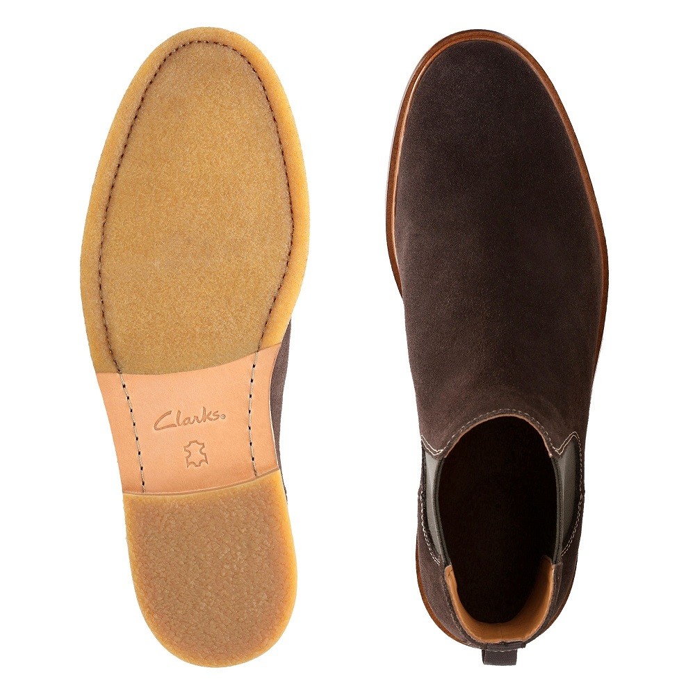 CLARKS</br>Ανδρικά Μποτάκια Καφέ Suede Chelsea CLARKDALE GOBI Clarks