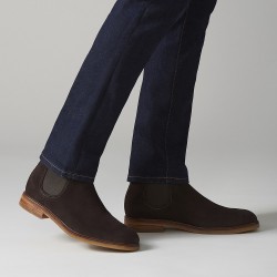 Ανδρικά Μποτάκια Καφέ Suede Chelsea CLARKDALE GOBI Clarks
