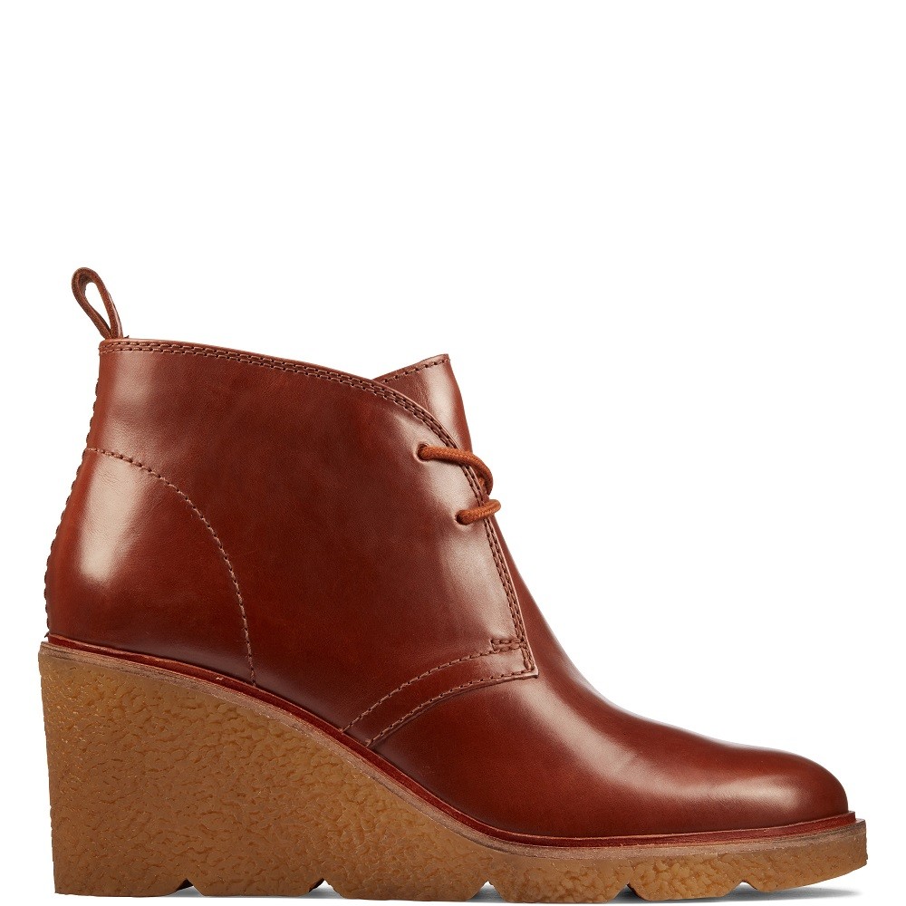 CLARKS</br>Γυναικεία Μποτάκια Ταμπά Δέρμα CLARKFORD DBT Clarks
