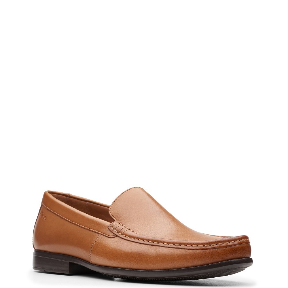 CLARKS</br>Ανδρικά Μοκασίνια Ταμπά Δέρμα CLAUDE PLAIN Clarks