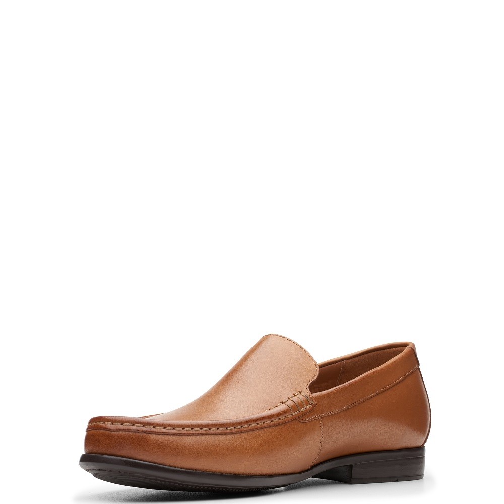 CLARKS</br>Ανδρικά Μοκασίνια Ταμπά Δέρμα CLAUDE PLAIN Clarks
