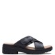 CLARKS</br>Γυναικεία Σανδάλια Μαύρο Δέρμα COAST CROSS Clarks