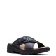 CLARKS</br>Γυναικεία Σανδάλια Μαύρο Δέρμα COAST CROSS Clarks