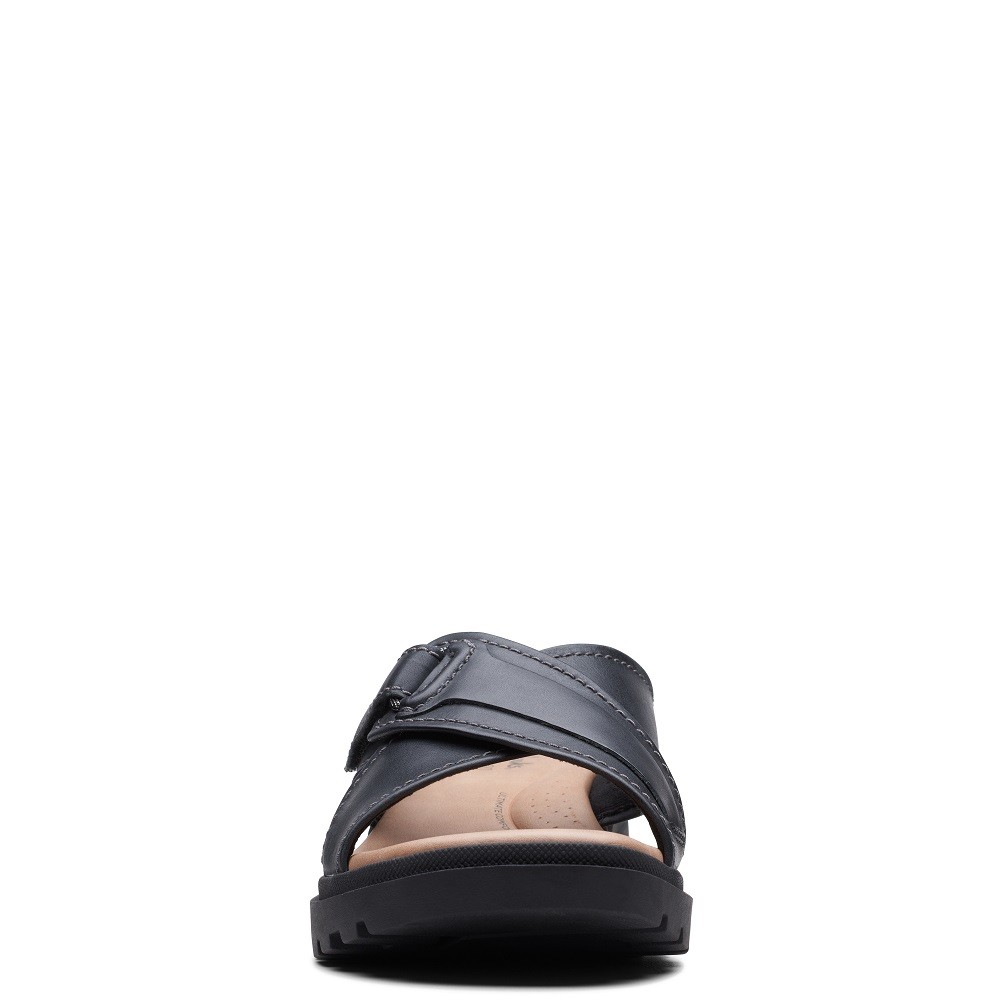 CLARKS</br>Γυναικεία Σανδάλια Μαύρο Δέρμα COAST CROSS Clarks