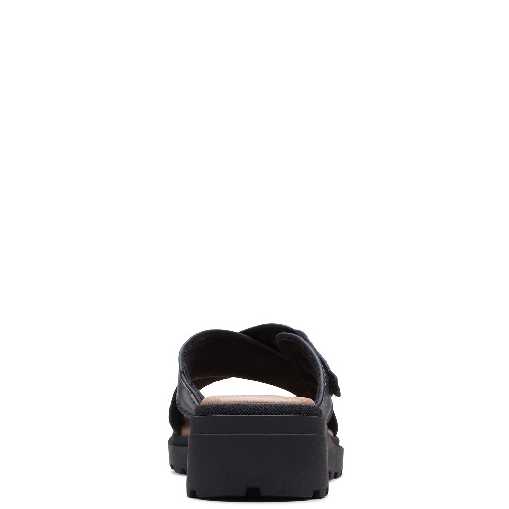CLARKS</br>Γυναικεία Σανδάλια Μαύρο Δέρμα COAST CROSS Clarks