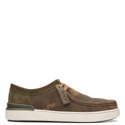 CLARKS</br>Ανδρικά Δετά Παπούτσια Χακί Suede COURT LITE WALLY Clarks