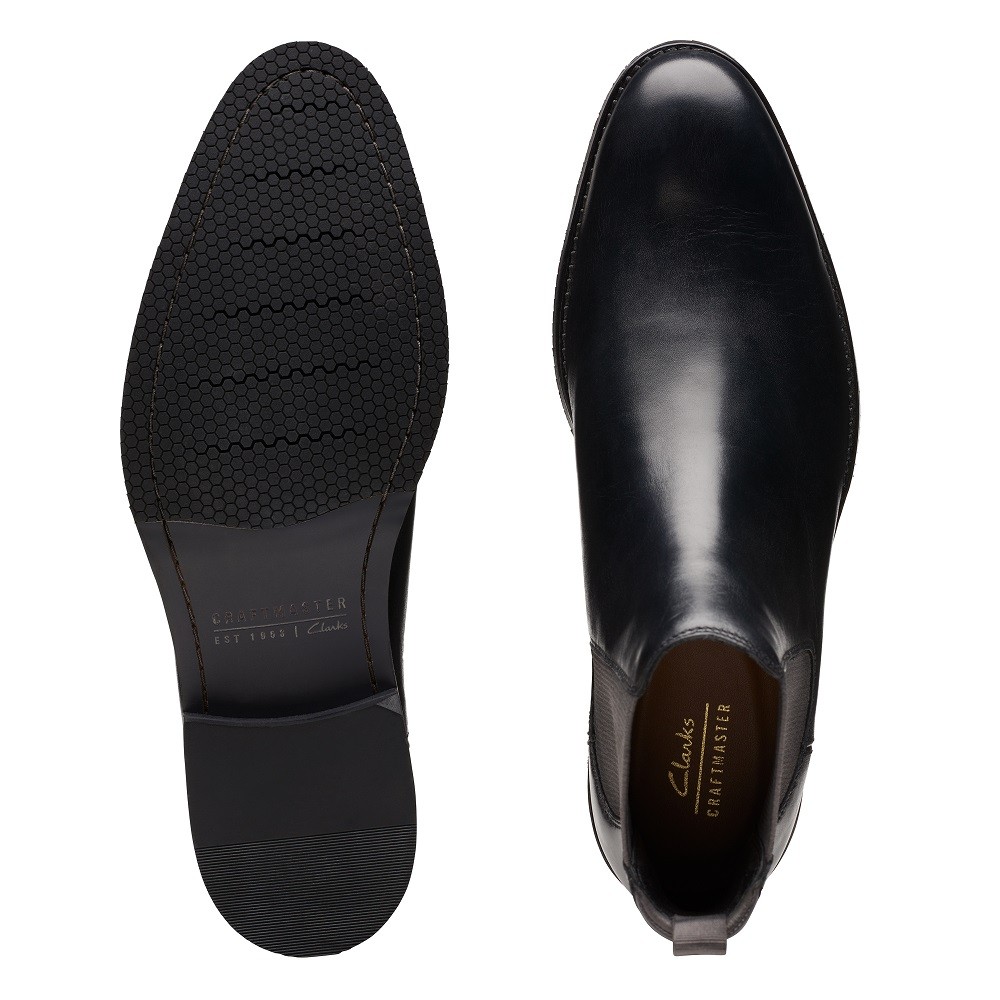 CLARKS</br>Ανδρικά Μποτάκια Μαύρο Δέρμα Chelsea CRAFT ARLO TOP Clarks CLARKS</br>Ανδρικά Μποτάκια Μαύρο Δέρμα Chelsea CRAFT ARLO TOP Clarks