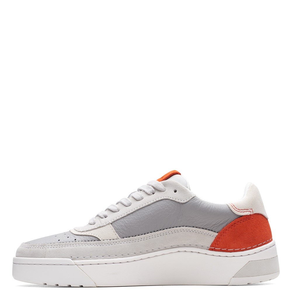 CLARKS</br>Ανδρικά Sneakers Γκρι Δέρμα CRAFT COURT LACE Clarks CLARKS</br>Ανδρικά Sneakers Γκρι Δέρμα CRAFT COURT LACE Clarks