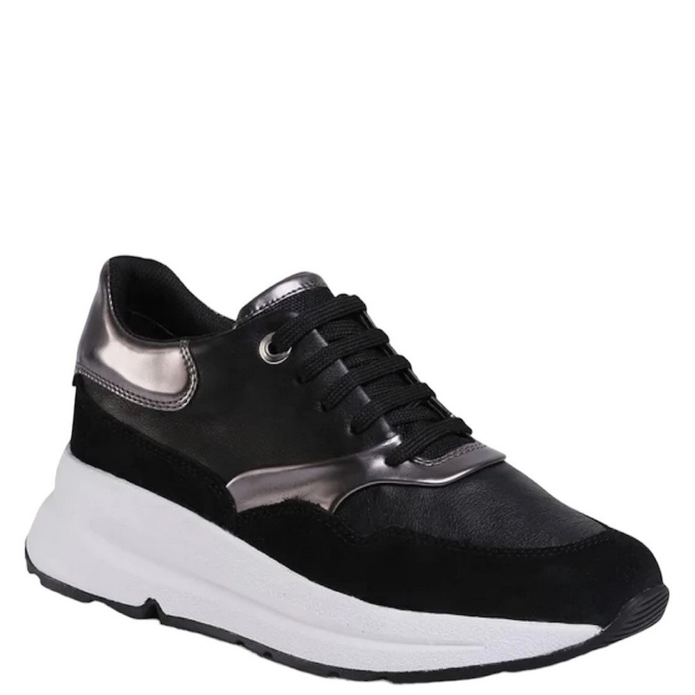 GEOX</br>Γυναικεία Sneakers Μαύρο Δέρμα D02FLC 085BN C981G BACKSIE C Geox GEOX</br>Γυναικεία Sneakers Μαύρο Δέρμα D02FLC 085BN C981G BACKSIE C Geox