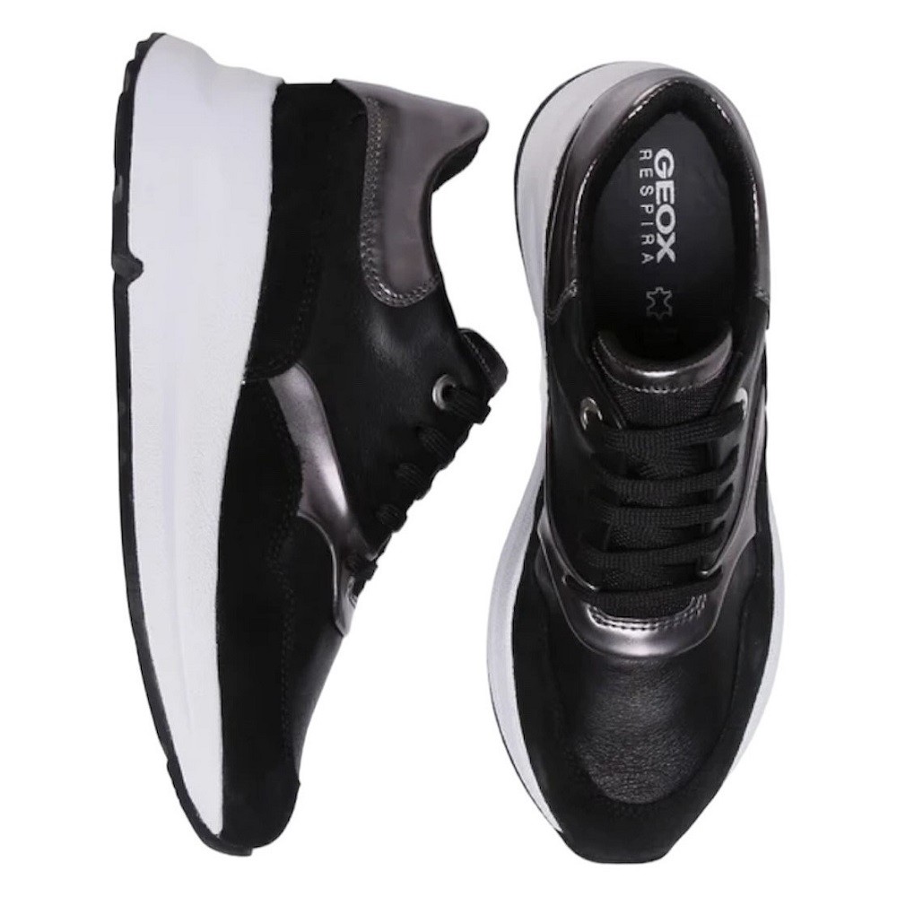 GEOX</br>Γυναικεία Sneakers Μαύρο Δέρμα D02FLC 085BN C981G BACKSIE C Geox GEOX</br>Γυναικεία Sneakers Μαύρο Δέρμα D02FLC 085BN C981G BACKSIE C Geox