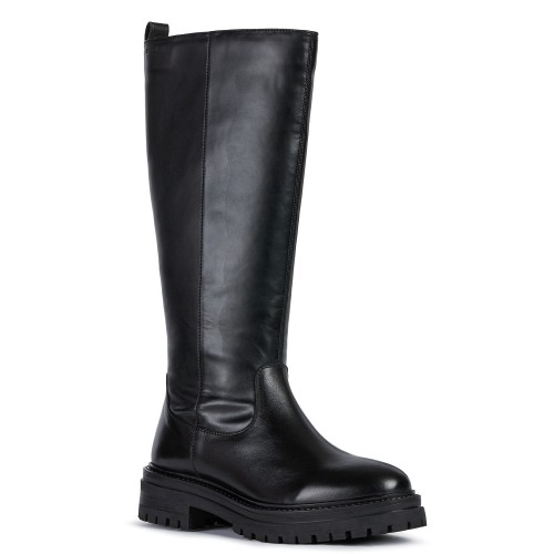 Geox IRIDEA D04HRC 05443 C9999 Γυναικείες Μπότες Μαύρο Δέρμα