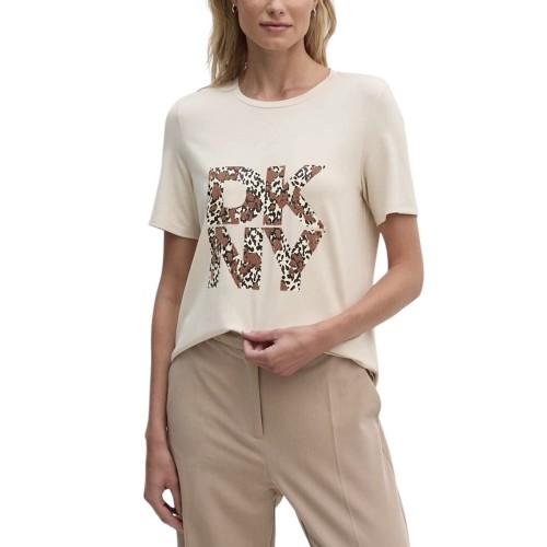 Γυναικείο T-shirt Εκρού D2G4A174-IXV DKNY