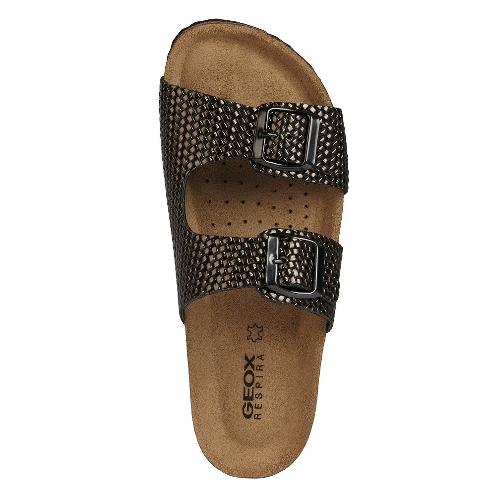 GEOX</br>Γυναικεία Σανδάλια Ατσάλι Δέρμα D35LSL 000Z0 C1357 D BRIONIA L Geox