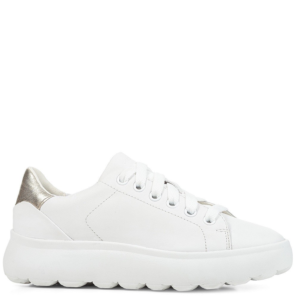 GEOX</br>Γυναικεία Sneakers Λευκό/Χρυσό Δέρμα D35TCB 085V2 C0232 SPHERICA EC4-1 B Geox GEOX</br>Γυναικεία Sneakers Λευκό/Χρυσό Δέρμα D35TCB 085V2 C0232 SPHERICA EC4-1 B Geox