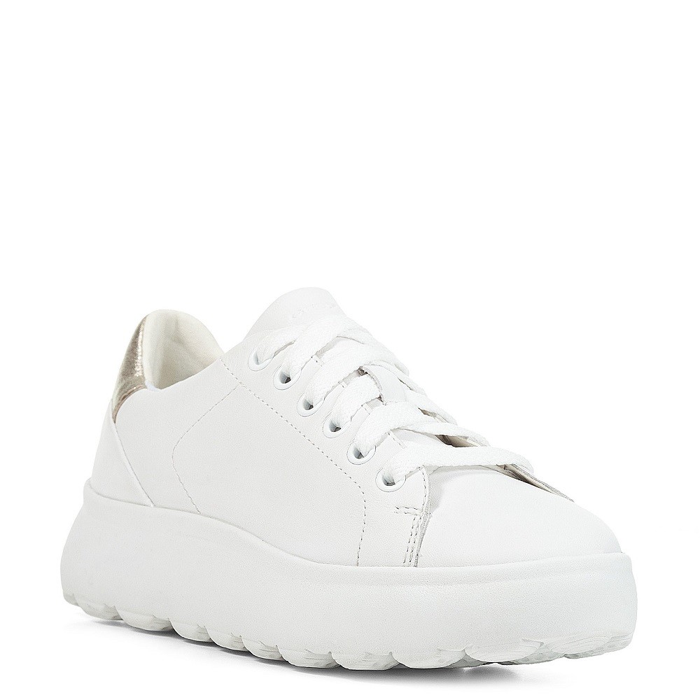 GEOX</br>Γυναικεία Sneakers Λευκό/Χρυσό Δέρμα D35TCB 085V2 C0232 SPHERICA EC4-1 B Geox GEOX</br>Γυναικεία Sneakers Λευκό/Χρυσό Δέρμα D35TCB 085V2 C0232 SPHERICA EC4-1 B Geox