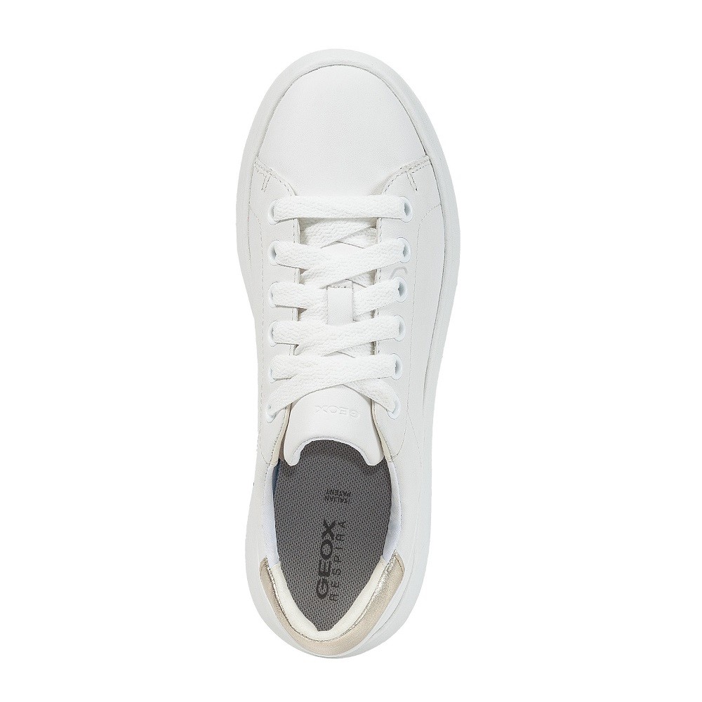 GEOX</br>Γυναικεία Sneakers Λευκό/Χρυσό Δέρμα D35TCB 085V2 C0232 SPHERICA EC4-1 B Geox GEOX</br>Γυναικεία Sneakers Λευκό/Χρυσό Δέρμα D35TCB 085V2 C0232 SPHERICA EC4-1 B Geox