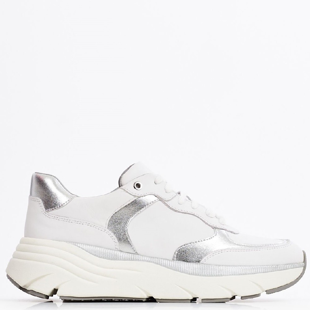 GEOX</br>Γυναικεία Sneakers Λευκό/Ασημί Δέρμα D35UFA 085BN C0007 DIAMANTA A Geox GEOX</br>Γυναικεία Sneakers Λευκό/Ασημί Δέρμα D35UFA 085BN C0007 DIAMANTA A Geox