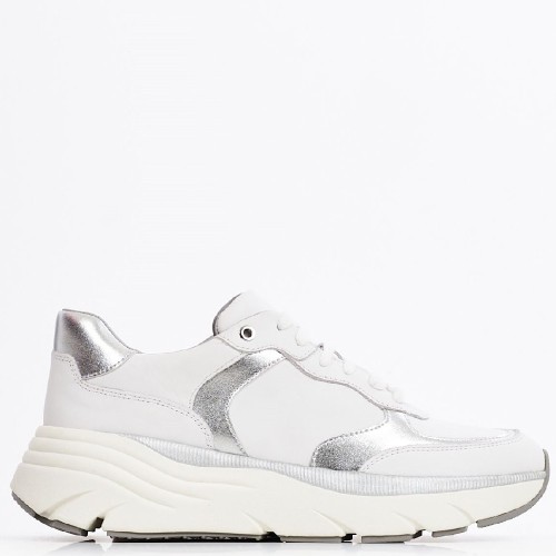 Γυναικεία Sneakers Λευκό/Ασημί Δέρμα D35UFA 085BN C0007 DIAMANTA A Geox Γυναικεία Sneakers Λευκό/Ασημί Δέρμα D35UFA 085BN C0007 DIAMANTA A Geox