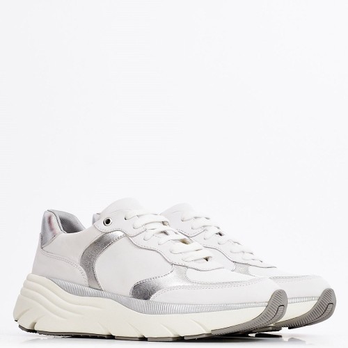 Γυναικεία Sneakers Λευκό/Ασημί Δέρμα D35UFA 085BN C0007 DIAMANTA A Geox Γυναικεία Sneakers Λευκό/Ασημί Δέρμα D35UFA 085BN C0007 DIAMANTA A Geox