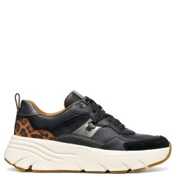 Γυναικεία Sneakers Μαύρο/Ταμπά Δέρμα DIAMANTA D36UFE 05485 C9209 Geox