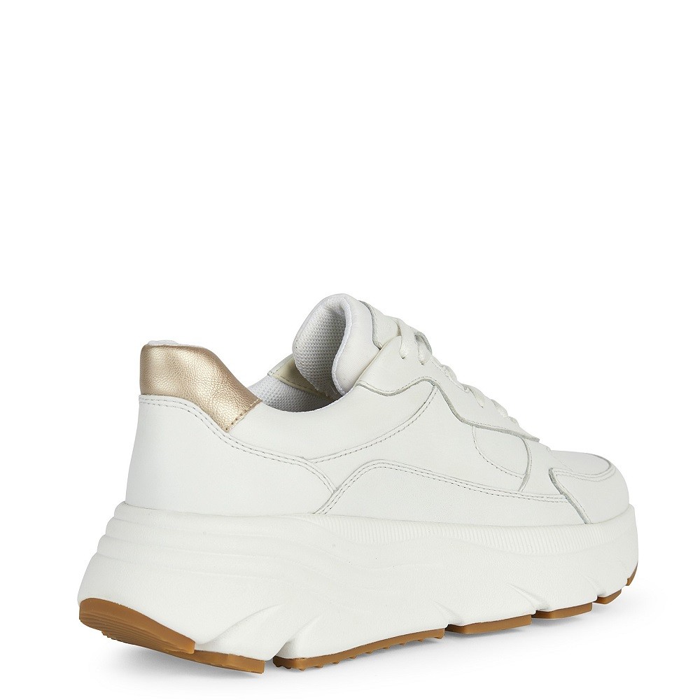 GEOX</br>Γυναικεία Sneakers Λευκό/Χρυσό Δέρμα D45UFB 085NF C1327 DIAMANTA B Geox GEOX</br>Γυναικεία Sneakers Λευκό/Χρυσό Δέρμα D45UFB 085NF C1327 DIAMANTA B Geox